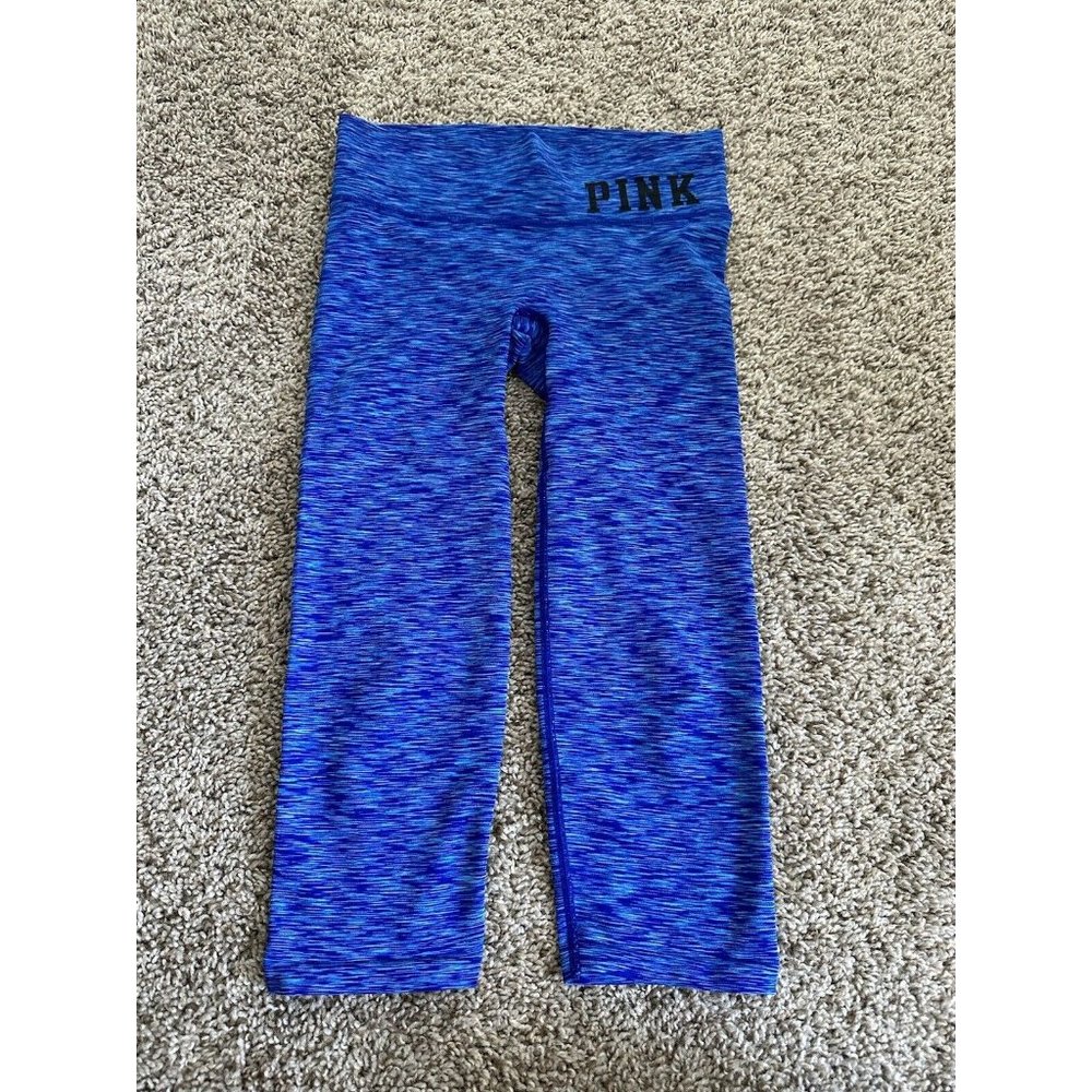 Victoria's Secret PINK YOGA Athletic Blue Capri Leggings Size XS/Small